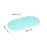 1 x Brand New sourcing map 30 x 14.2 Bathtub Shower Mat PVC Non-Slip Pebble Oval Mat with Drain Holes Suction Cup for Bathroom Tub Clear Green - RRP €30.0