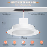 1 x RAW Customer Returns Smartee LED spots RGB, LED recessed spotlights 230V flat, Alexa compatible, Bluetooth ceiling spots color changing 10W 1000LM, IP44 recessed lights white dimmable with app control, ceiling spotlight DT - RRP €37.34