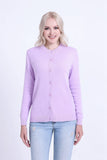 1 x RAW Customer Returns SMILING PINKER Women s Basic Cardigan Crew Neck Knitted Coat with Button, Pastel Lilac., L - RRP €32.48