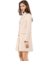 1 x RAW Customer Returns Allegra K women s wool coat lapels button placket winter coat cream white XL - RRP €86.61