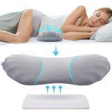 1 x RAW Customer Returns RESTCLOUD Adjustable Lumbar Support Pillow for Sleeping Memory Foam, Back Support Pillow for Pain Relief, Back Cushion for Sleeping, Lumbar Support Pillow for Bed and Chair - RRP €29.99