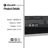 1 x RAW Customer Returns 62Wh N850BAT-6 Laptop Battery for Clevo N850 N870HK1 N870HJ1 N870HJ N850HJ N850HJ1 N850HN N850HK N850HK1 N870HC N850EK1 N850EL N850EZ N850HP6 N855HJ N857HK N857HK1 N871EJ1 6-87-N850S-4U41 6-87-N850S-6E71 - RRP €49.39