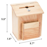 1 x RAW Customer Returns ZENFUN wooden suggestion box with 50 suggestion cards, ballot paper made of pine wood, comment box, donation box with lockable hinged lid for worktop or wall mounting, 22x14.5x24.5CM - RRP €43.1