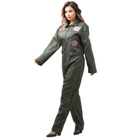 1 x RAW Customer Returns Leajap Fighter Pilot Costume Women Halloween Carnival Costume Women, Aviator Carnival Party Cosplay Costume for Adults L  - RRP €25.2