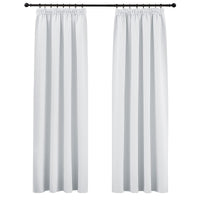 1 x RAW Customer Returns PONY DANCE Living Room Curtains with Ruffle Tape White 2 Pieces Curtain White Opaque Thermal Curtain Cold Protection Blackout Curtains Ruffle Tape, Grey-white, H 245 x W 140 cm - RRP €43.95