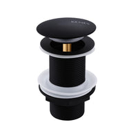 1 x RAW Customer Returns KENES Black Matt Universal Drain Fitting Without Overflow, Drain Fitting for Washbasin Vanity Unit Modern Pop-Up Click Clack Washbasin Plug - Drain Fitting Without Overflow - RRP €19.15