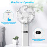 1 x RAW Customer Returns gabless hand fan with power bank 5200mAh, small foldable fan, USB hand fan with battery, mini portable table fan with battery, 5 speeds quiet fan for office - RRP €19.67