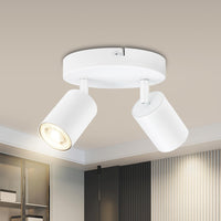 1 x RAW Customer Returns BOYIR ceiling spotlight LED white ceiling spotlight 2 bulbs swiveling 350 ceiling lights round kitchen lamp ceiling light GU10 ceiling lamp spots ceiling light for bedroom, without bulb - RRP €21.17