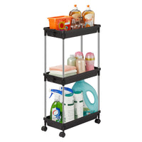 1 x RAW Customer Returns Lifewit 3 Tier Storage Cart, Space Saving Storage Unit, Rolling Cart for Kitchen or Bathroom, 39 x 20 x 70 cm, White - RRP €20.16