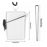 1 x RAW Customer Returns Transparent Badge Holder, ID Badge Holder Horizontal Neck Waterproof and Transparent with Lanyards, Neck Badge Holder Used by Workers Employees Students Conferences, Card Holder with Lanyard - RRP €9.08