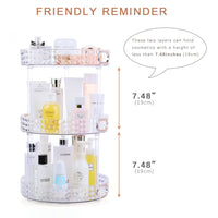 1 x RAW Customer Returns ROWNYEON Make up Organizer, 360 Rotatable Cosmetic Organizer Skin Care 3 Layers Perfume Organizer Dressing Table Organizer, Cosmetic Storage Box for Dresser, Bedroom, Bathroom Clear  - RRP €30.16