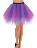 1 x RAW Customer Returns bridesmay women s tulle skirt petticoat underskirt short ballet tutu 50s rockabilly tutu mini skirt carnival costume crinoline royal blue-fuchsia M - RRP €25.36