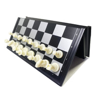 2 x Brand New xunfu chess game for children, travel chess magnetic, foldable chess board chess set, chess sets junior, black and white 25 x 25 cm - RRP €29.74