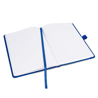 1 x RAW Customer Returns Notes London Eco A5 Notebook with Unlined Blank Pages, Pen Loop, Ribbon and Paper Pocket, Medium Hardcover, Diary, Notes, Sustainably Grown Paper Blue  - RRP €10.99