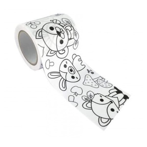 1 x Brand New GRAINE CREATIVE Coloring Masking Tape - Forest Animals 4.6 cm x 5 m - RRP €20.4