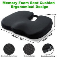 1 x RAW Customer Returns FOUNDCOOL Universal Memory Foam Car Seat Cushion Booster Seat Car Driver Seat Cushion Seat Cover Coccyx Support Tailbone Pain Relief for Car Seats Office Chair Wheelchair - RRP €20.4