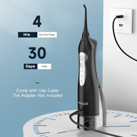 1 x RAW Customer Returns Oral Irrigator Electric Rechargeable Dental Oral Irrigator Cordless for Interdental Cleaning, FDA Approved, 3 Modes and 5 Jet Tips Sliver  - RRP €25.2