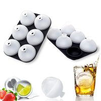 1 x RAW Customer Returns HONYAO Ice Cube Tray Ball Silicone with Lid, Round Ice Ball Mold BPA Free, Foldable Leak-Proof 5cm Ice Cube Mold Large - 2 Pieces - RRP €26.99