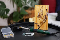 1 x RAW Customer Returns WINONS pyrography soldering iron set WBT0003, pyrography iron for wood with temperature controller, wood burning peter, wood engraving device and wood burner set of 25  - RRP €20.16