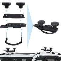 1 x RAW Customer Returns LBING 4 pieces roof box attachment universal roof box bracket attachment U bracket with heavy duty lock nuts and bandages, roof box bracket installation accessory kit - RRP €19.99