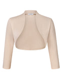 1 x RAW Customer Returns Clearlove Women s Elegant Bolero Jacket Festive Short Cardigan Lace Jacket Apricot, XXL - RRP €25.99