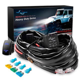 1 x RAW Customer Returns MICTUNING 600W LED auxiliary headlight wiring harness with 40A relay, rocker switch and 3 fuses - RRP €21.99