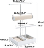 1 x RAW Customer Returns QILICZ jewelry stand jewelry holder T-shape chain holder - 3 rods jewelry tree chain stand watch stand earring holder, silver jewelry storage for rings, earrings, bracelets, watches - RRP €31.49