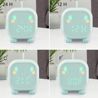 1 x RAW Customer Returns Edillas Alarm Clock Children Dinosaur Digital Girls Boys Silent Non-Ticking Alarm Clock Night Light Countdown Snooze 2 Alarms 6 Ringtones Adjustable Volume Rechargeable Desk Clock - RRP €25.52