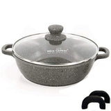 1 x RAW Customer Returns Nice cooker Roc-Tec Serve Slow Cooker Pan - Real stone particles - Non-stick - All stove types including induction oven 28 cm  - RRP €39.99