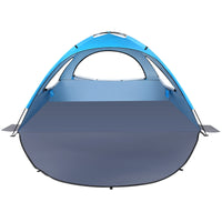 1 x RAW Customer Returns MoopGou beach tent, portable beach tent for 2-4 people, baby beach tent with UV protection 50 , beach tent with 3 ventilated windows, quick assembly, easy to carry umbrella beach tent white  - RRP €40.33