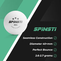 38 x Brand New SPINSTI Table Tennis Balls Set of 12 White 40 Professional 3 Star Quality ABS Balls for Indoor Sports - Celluloid Free Design Ping Pong Balls - RRP €322.62