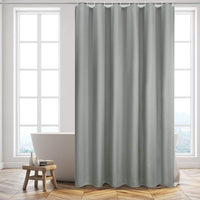 1 x RAW Customer Returns Furlinic shower curtain extra long 180x240 in grey, heavy bath curtain made of waffle fabric for bathtub bathroom, waterproof, washable, anti-mold with 12 shower curtain rings. - RRP €30.24