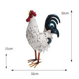 1 x RAW Customer Returns Metal Rooster Decor, Metal Animal Yard Art Lawn Ornament Figurines Artwork for Outdoor, Patio, Backyard and Home Kitchen Decoration White  - RRP €53.99