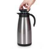 1 x RAW Customer Returns Olerd insulated jug 1.5 L, stainless steel thermos flask, double-walled vacuum coffee pot teapot, thermos flask for coffee, tea, water, drink silver  - RRP €25.99