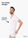 1 x RAW Customer Returns FINN figure-shaping compression shirt for men with tummy control effect - short-sleeved shapewear undershirt made of cotton - body shaper for a flatter stomach white white L - RRP €42.99