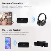 1 x RAW Customer Returns Bluetooth 5.0 Adapter Transmitter, Ozvavzk 2 in 1 Wireless Bluetooth Receiver with 3.5 mm RCA Audio Output, Bluetooth Transmitter for Low Latency Audio Transmission in TX RX Mode - RRP €19.15