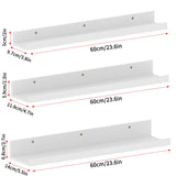 1 x RAW Customer Returns EXYGLO Wall Shelf, White Floating Shelf, Space Saver for Bedroom, Living Room, Bathroom and Kitchen, 60cm Set of 3 - RRP €35.99