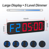 1 x RAW Customer Returns Gym Timer 15 Digital LED Wall Clock, Interval Timer with Stopwatch, Countdown Up, Adjustable Volume, with Remote Control for Home Garage - RRP €80.66