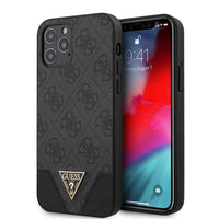 1 x RAW Customer Returns Guess GUHCP12LPU4GHBK 4G Triangle Collection Case for iPhone 12 Pro Max 6.7 Gray - RRP €23.59