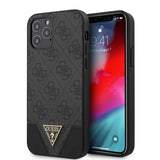 1 x RAW Customer Returns Guess GUHCP12LPU4GHBK 4G Triangle Collection Case for iPhone 12 Pro Max 6.7 Gray - RRP €27.71