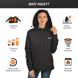 1 x RAW Customer Returns iHEAT Heated Jacket Women, Waterproof Windproof Warm Softshell Winter Jacket with QC3.0 14400MAH Battery, 3 Adjustable Temperature Electric Heated Jackets for Outdoor Hiking Hunting Motorcycle Camping - RRP €119.99