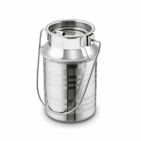 1 x RAW Customer Returns Milk canister, stainless steel milk canister, 1.9 liters, with lid, milk jug, Kassic transport handle - RRP €19.16