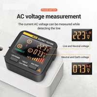 1 x RAW Customer Returns DollaTek AC11 Multifunction LED Screen Socket Tester Phase Meter Phase Polarity Detector 0.1V 250V AC Zero Voltage Measurement Fire Wire Identification - RRP €18.8