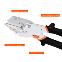 1 x RAW Customer Returns FLORA GUARD mitre shears, angle shears for precise cutting of plastic, rubber, wood, adjustable from 45 to 135 degrees, with 10 replacement blades - RRP €24.95