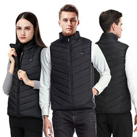 1 x RAW Customer Returns Monave Men s Heated Vest, Heated Vest with 9 Heating Elements in Carbon Fiber 3 Temperature Levels Double Button Control for Motorcycles Fishing Outdoor Activities Black - RRP €21.73