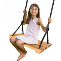 1 x RAW Customer Returns Swing Adults Adjustable 2.5M Rope Garden Swings Wooden Swing Seat for Indoor and Outdoor Swings 48 20cm  - RRP €42.25