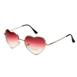 1 x RAW Customer Returns Dollger Heart Sunglasses Women Retro Party Glasses Vintage Metal Frame Love Rave Heart Shape Sunglasses UV400 Protection, Pink Red Gradient - RRP €18.14