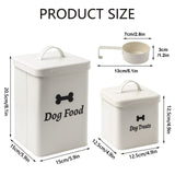 1 x RAW Customer Returns MSYU 2 Pack Airtight Box for Dog Food, Stainless Steel Dog Food Storage Container with Shovel, White Dog Food Box Set for Storing Dry Food Cookies Treats - RRP €22.93