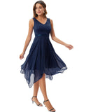 1 x RAW Customer Returns Meetjen Women s Elegant Dress Lace A-Line Festive Wedding Guest Sexy Sleeveless Summer Party Dress Evening Dress Navy Blue XL - RRP €50.41