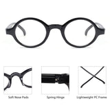 1 x RAW Customer Returns JM Set of 5 Round Reading Glasses Spring Hinge Readers Women Men Glasses for Reading 2.0 2 Black 2 Tortoise 1 Clear  - RRP €21.99